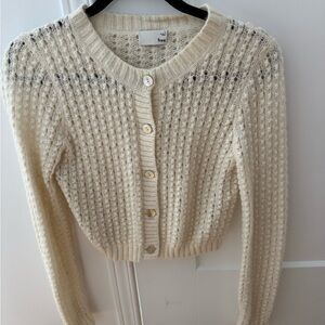 Aritzia Women's Cream Knit Cardigan Sweater